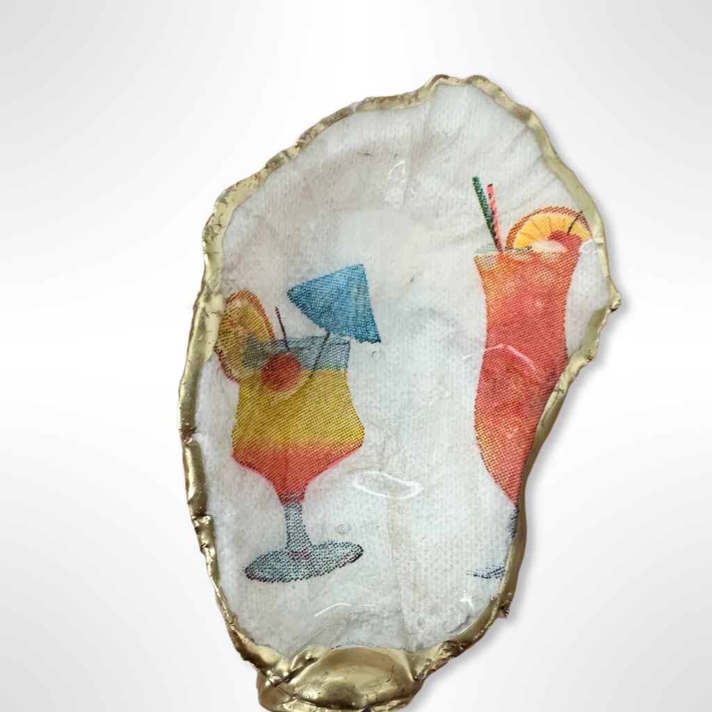 Tropical Cocktail Oyster Shell Wine Stopper