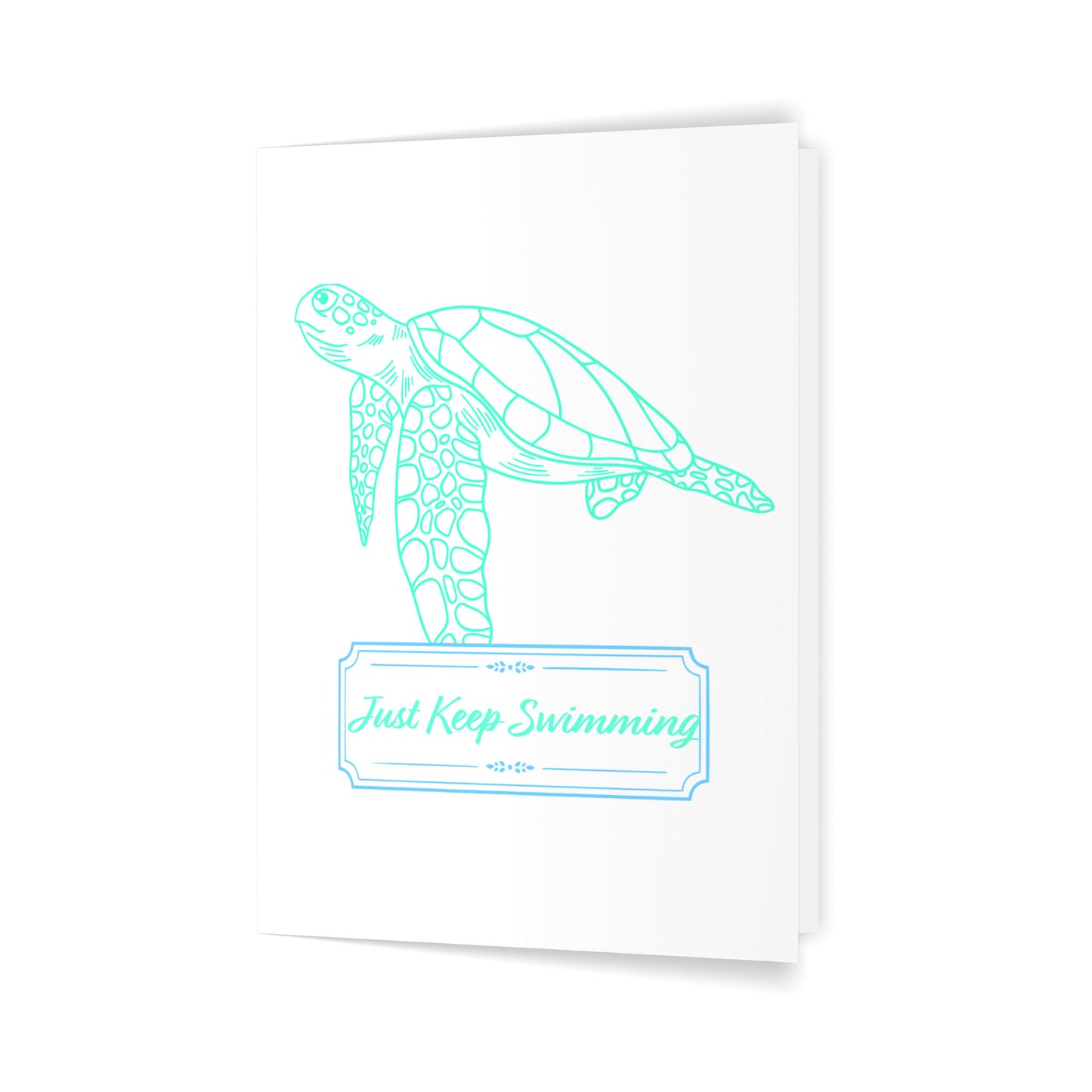 Just Keep Swimming - 5x7 Folded Greeting Card (Set of 10)