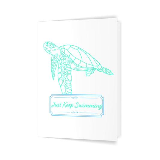 Just Keep Swimming - 5x7 Folded Greeting Card (Set of 10)