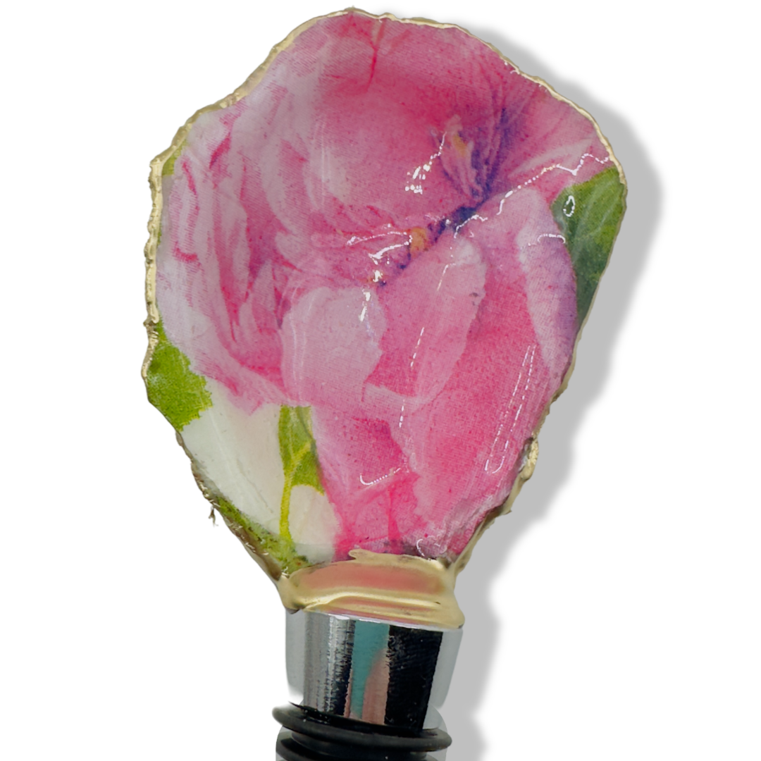 Floral Garden Oyster Shell Wine Stopper