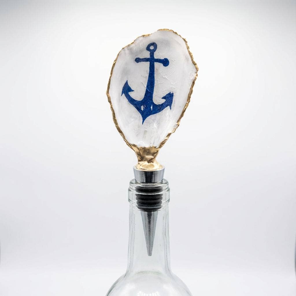 Coastal Anchor Oyster Shell Wine Stopper