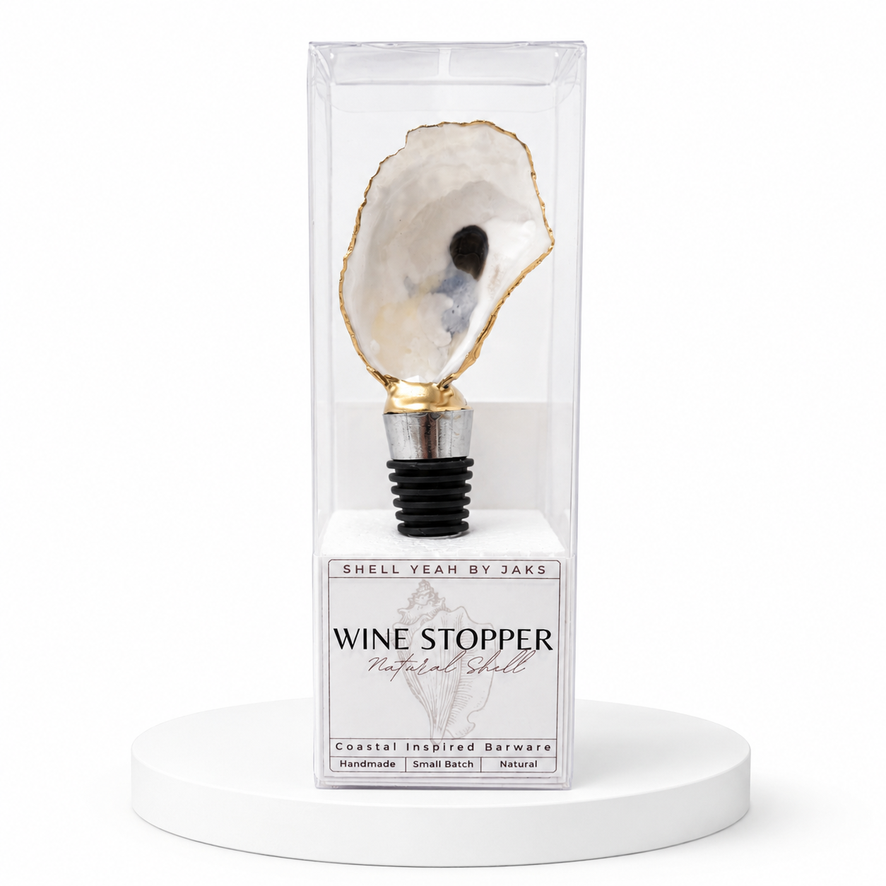 Green Cactus Oyster Shell Wine Stopper