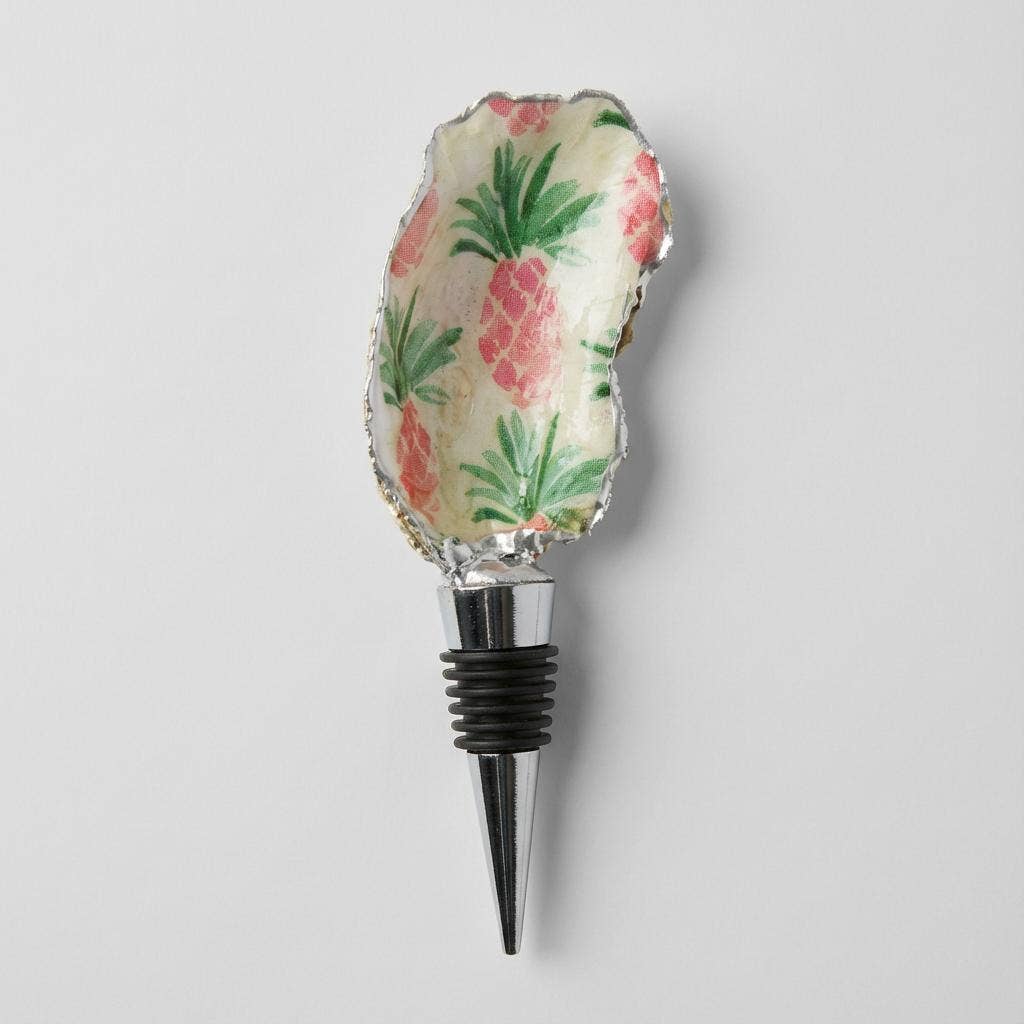 Pink Pineapple Oyster Shell Wine Stopper