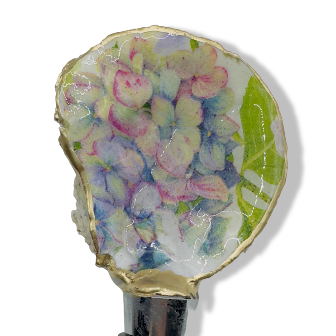 Floral Garden Oyster Shell Wine Stopper