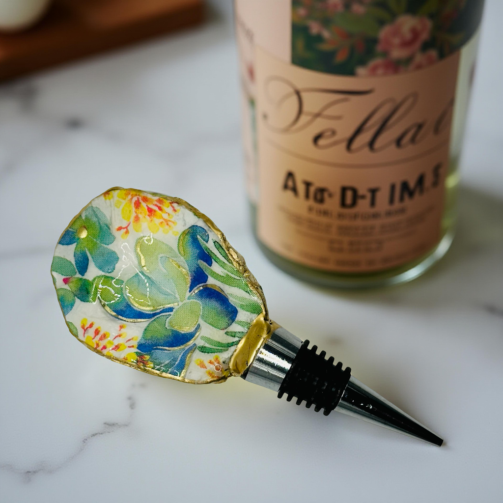 Succulent Oyster Shell Wine Stopper