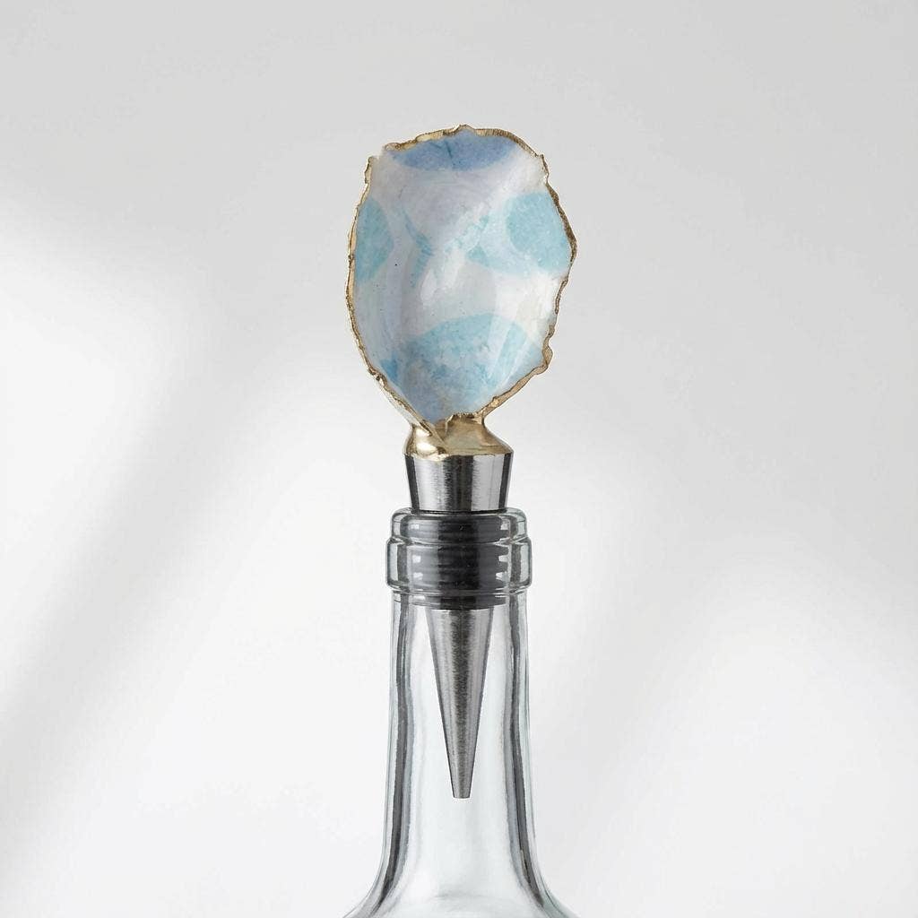 Blue Fish Oyster Shell Wine Stopper