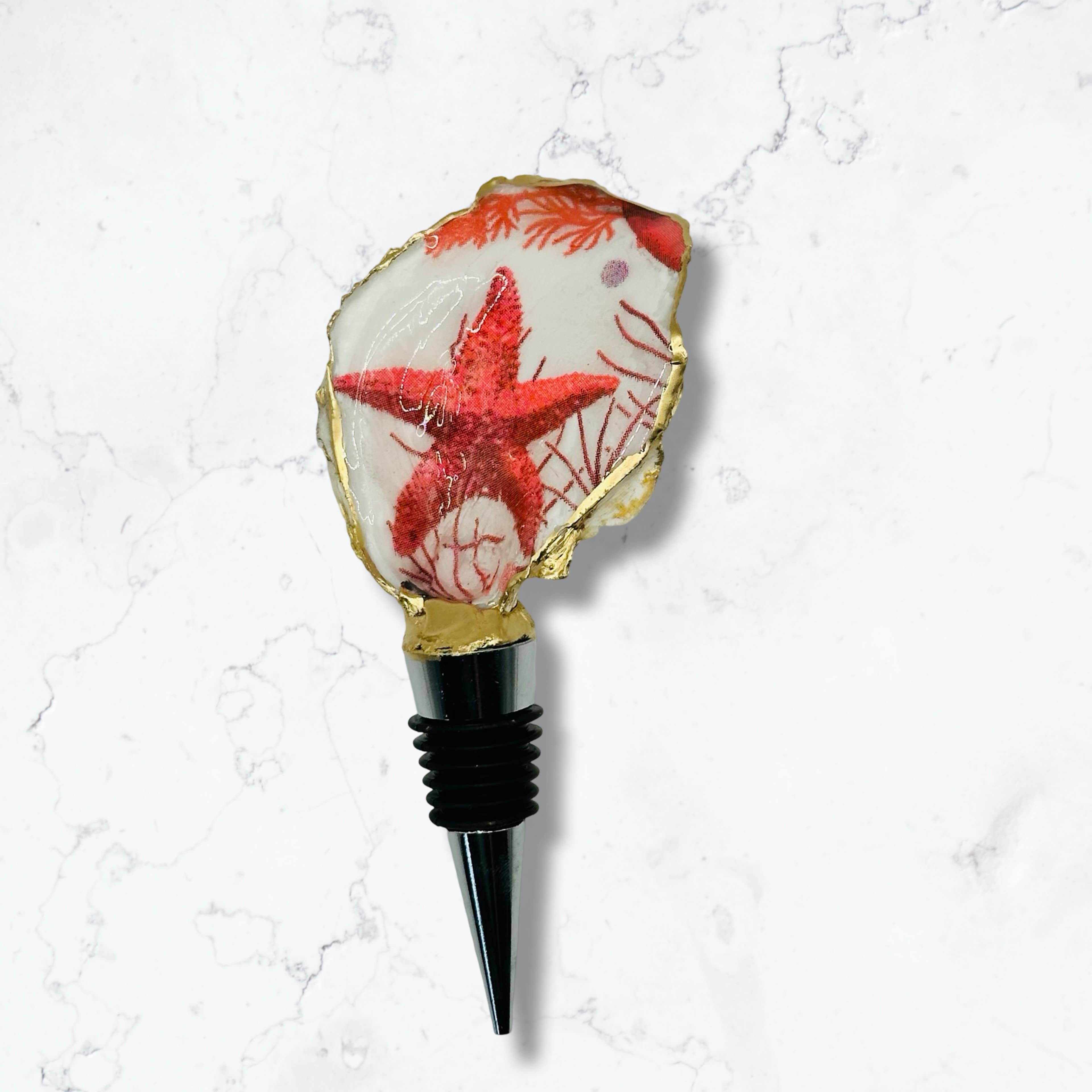Coral Reef Oyster Shell Wine Stopper