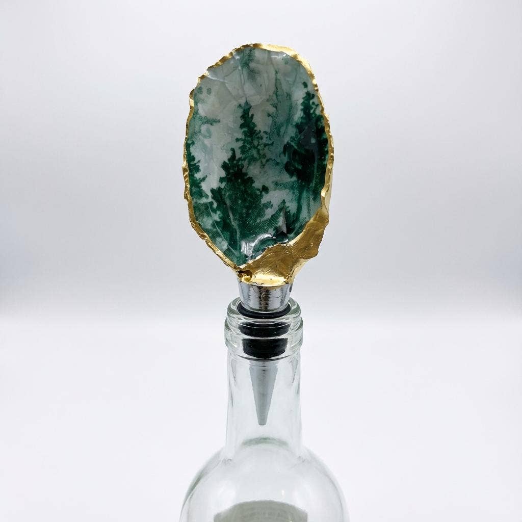 Evergreen Forest Oyster Shell Wine Stopper