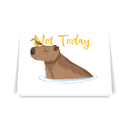 Capybara - 7x5 Folded Greeting Card (Set of 10)