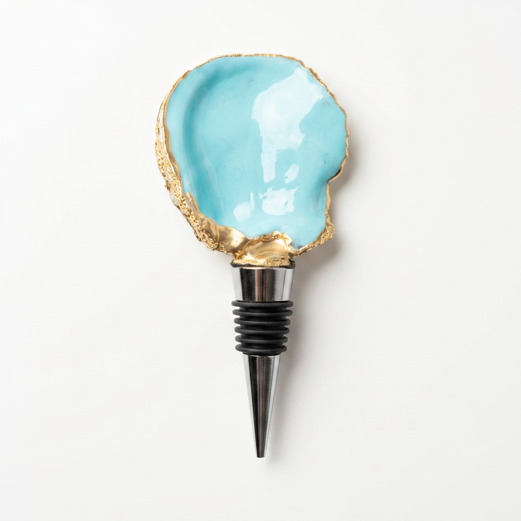 Coastal Blues Oyster Shell Stopper Set