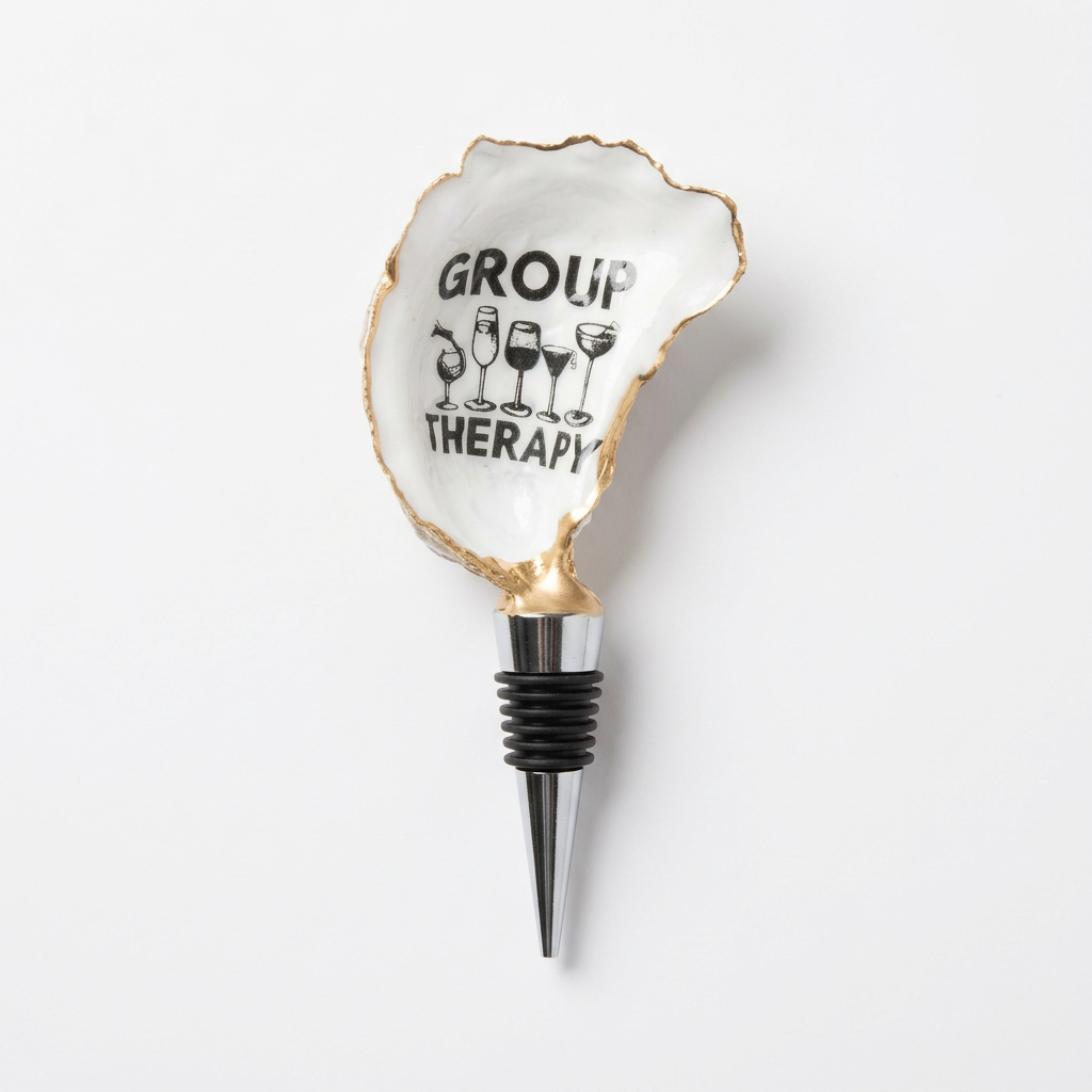 Group Therapy Oyster Shell Wine Stopper