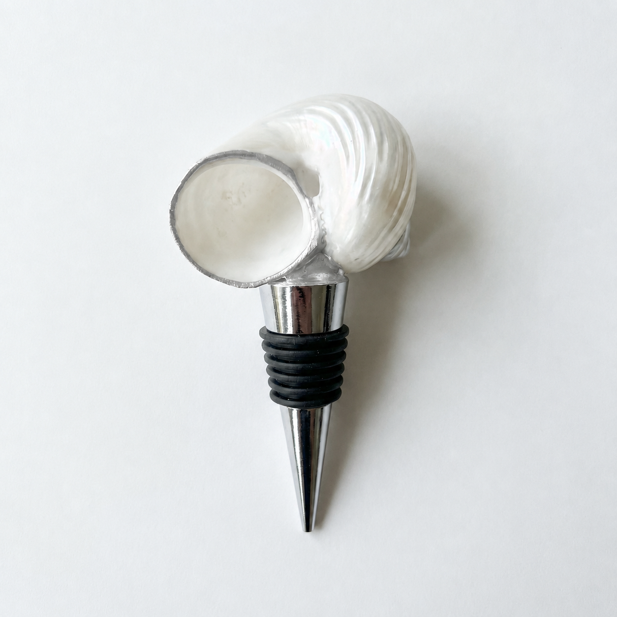 Iridescent Natural Spiral Shell Wine Stopper