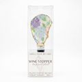 Pastel floral motif oyster shell wine stopper with gold rim finish