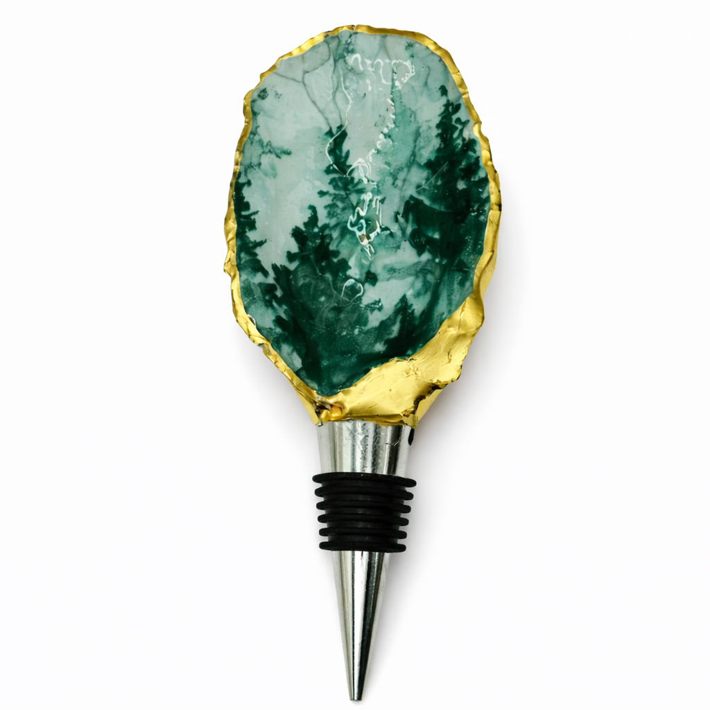 Evergreen Forest Oyster Shell Wine Stopper