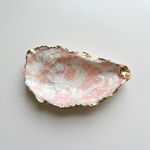 Blush Butterfly Oyster Shell Jewelry Dish