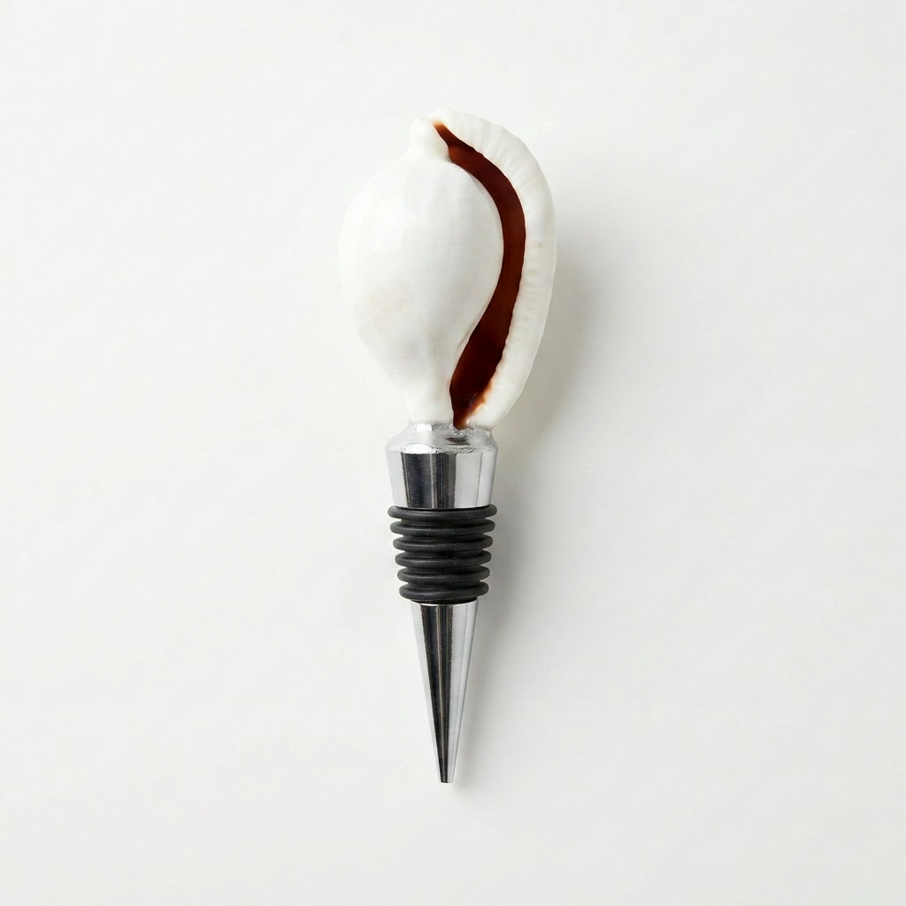 Egg Cowrie Shell Wine Stopper Coastal Gift