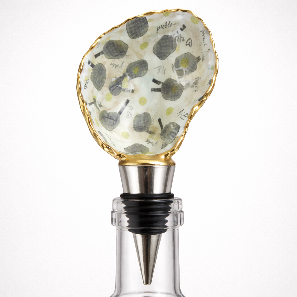 Pickleball Oyster Shell Wine Stopper