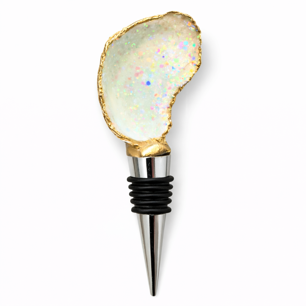 Neon Reef Glitter Oyster Shell Wine Stopper