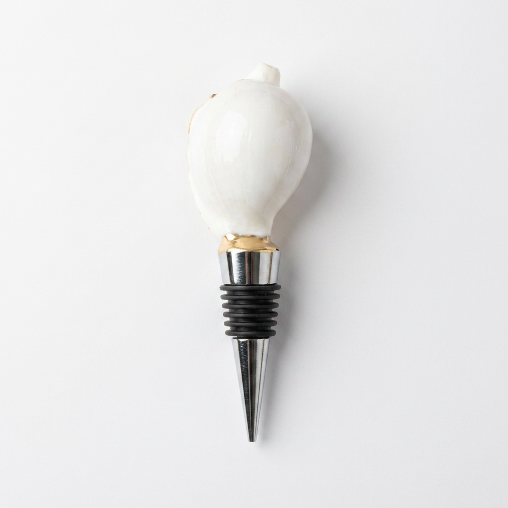 Egg Cowrie Shell Wine Stopper Coastal Gift
