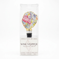 Watercolor ocean motif oyster shell wine stopper with gold rim finish