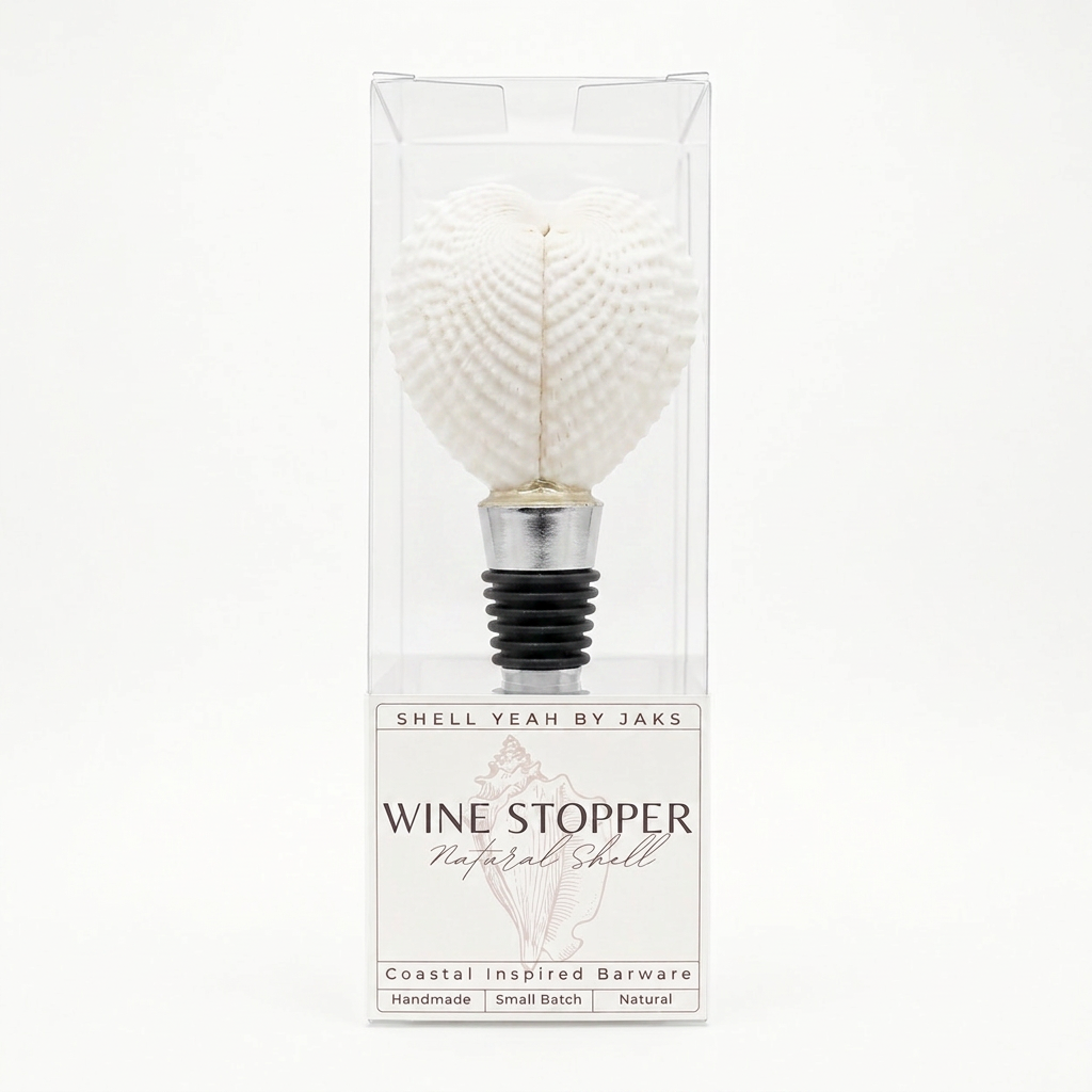 Heart Shaped Cockle Shell Wine Stopper