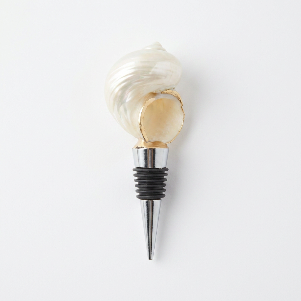 Iridescent Natural Spiral Shell Wine Stopper