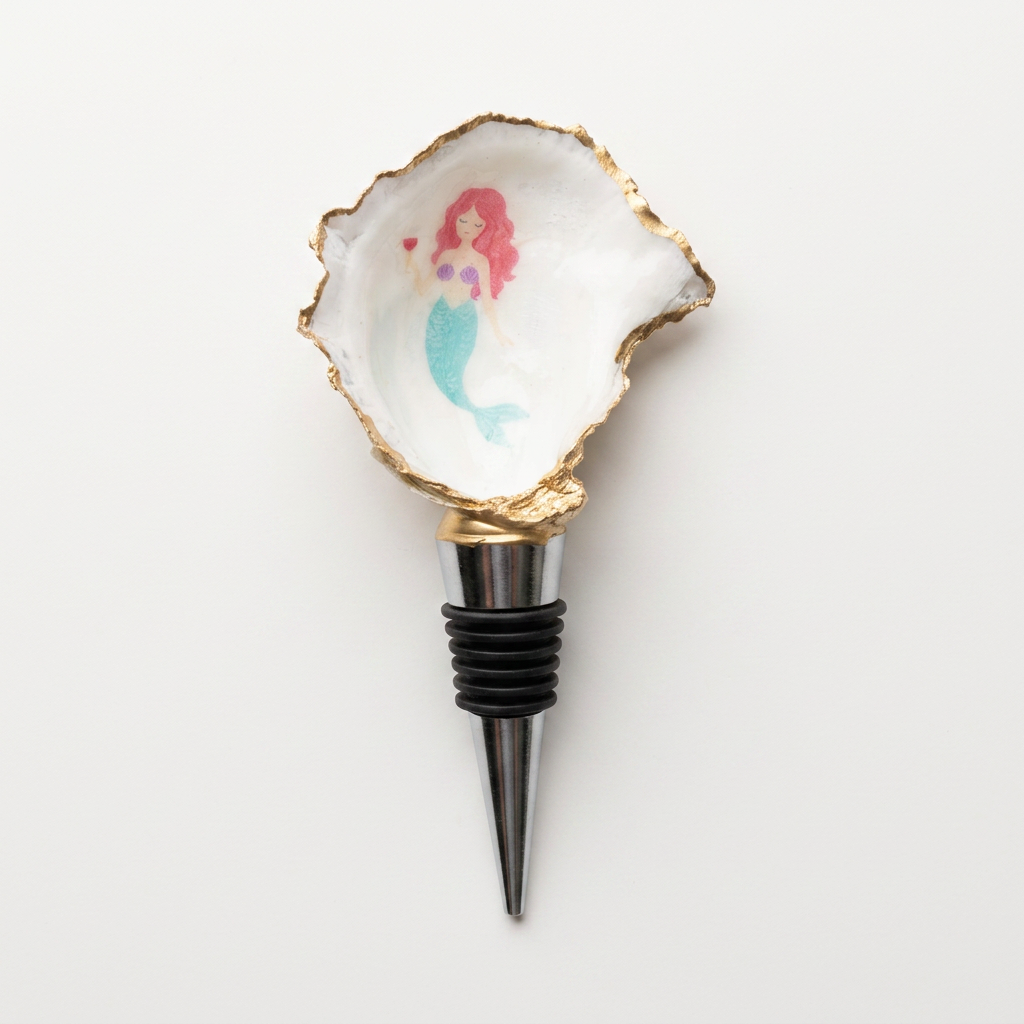 Mermaid Wine Glass Oyster Shell Wine Stopper