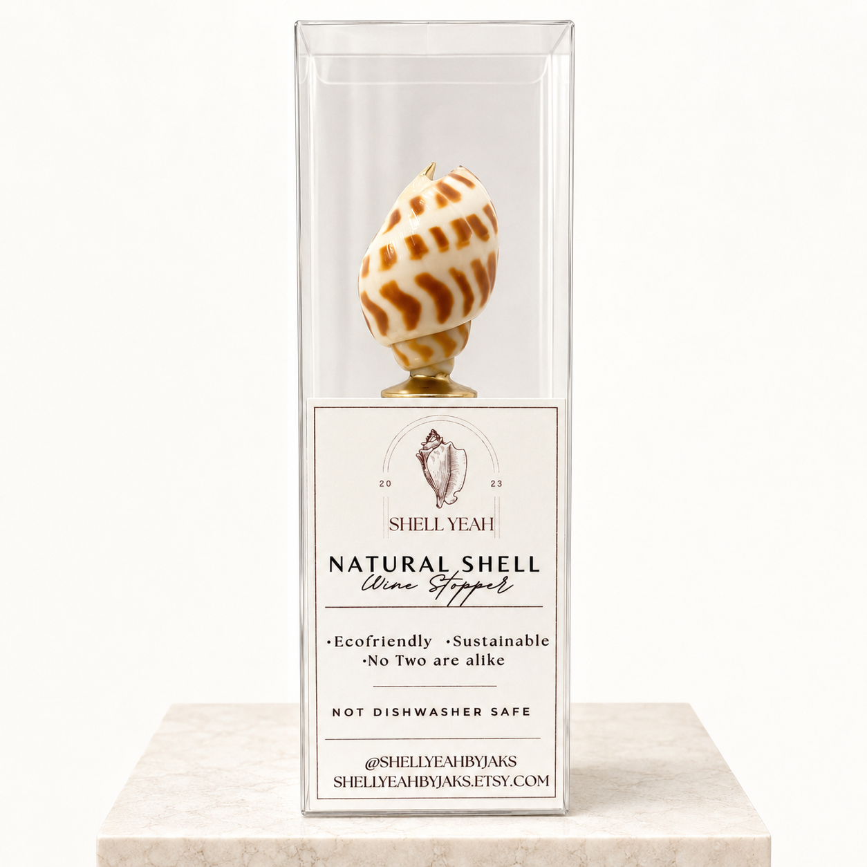 Areola Babylonia Shell Wine Stopper Coastal Gift