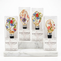 Blue cornflower floral oyster shell wine stopper with gold rim finish