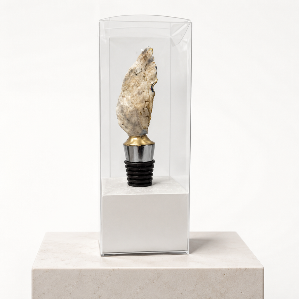 Tropical Leaf Oyster Shell Wine Stopper