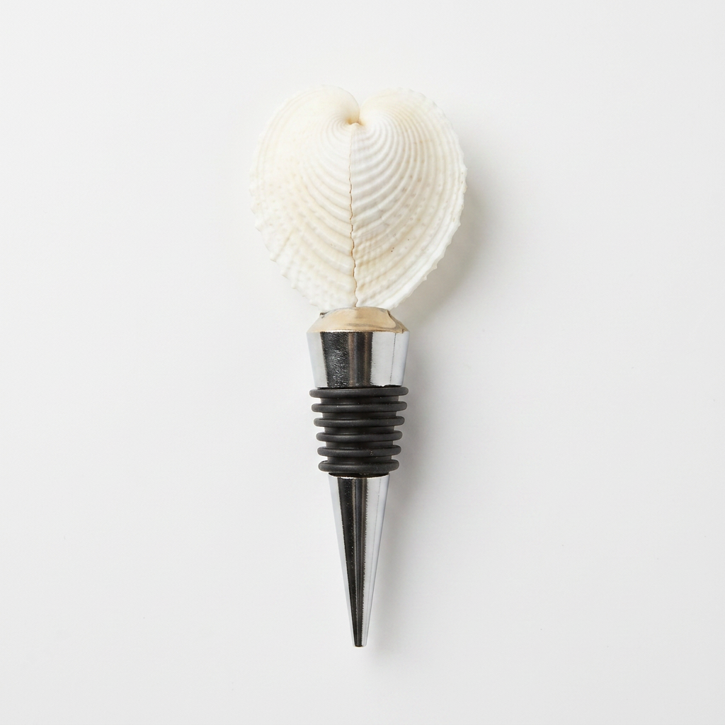 Heart Shaped Cockle Shell Wine Stopper