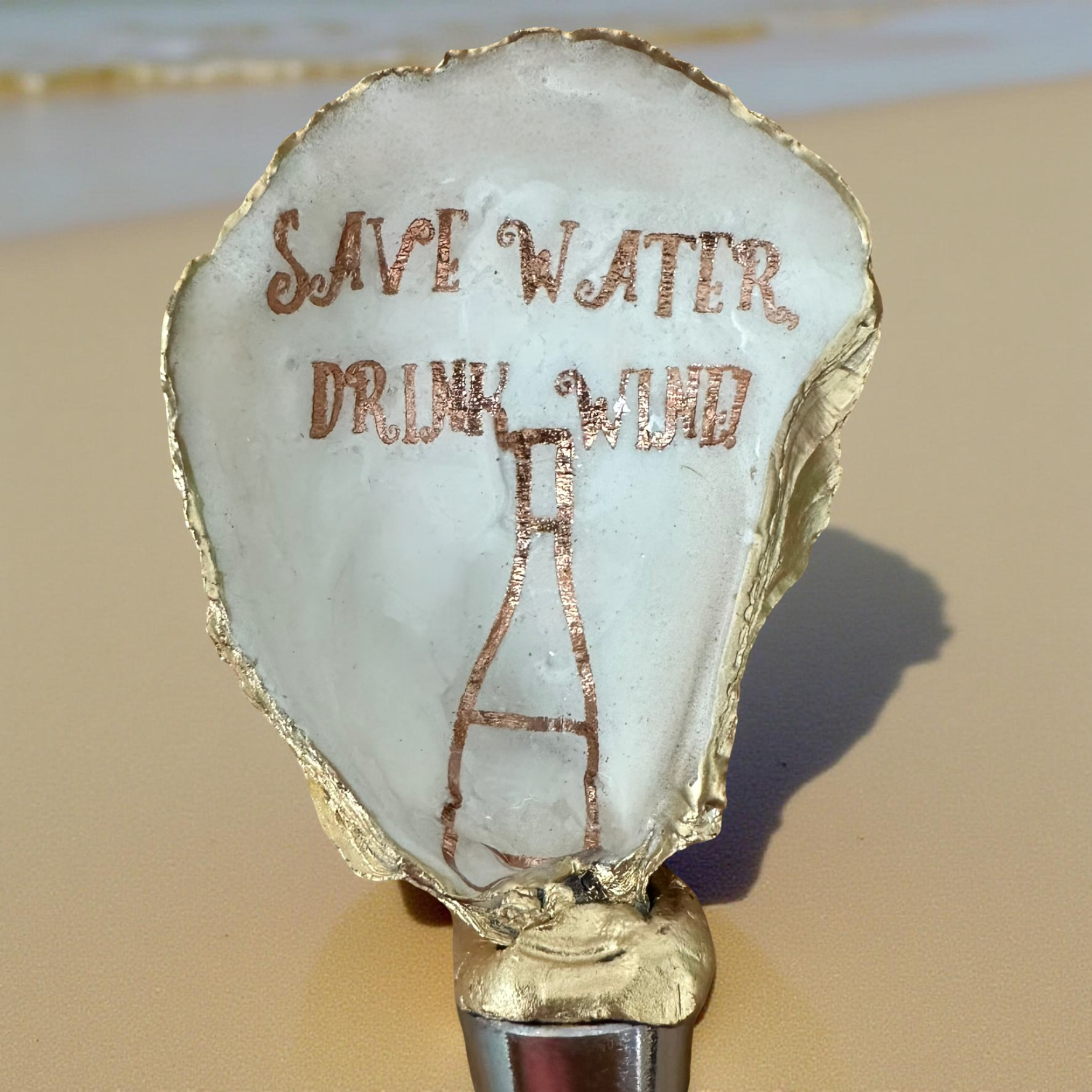Save Water Drink Wine Oyster Shell Stopper