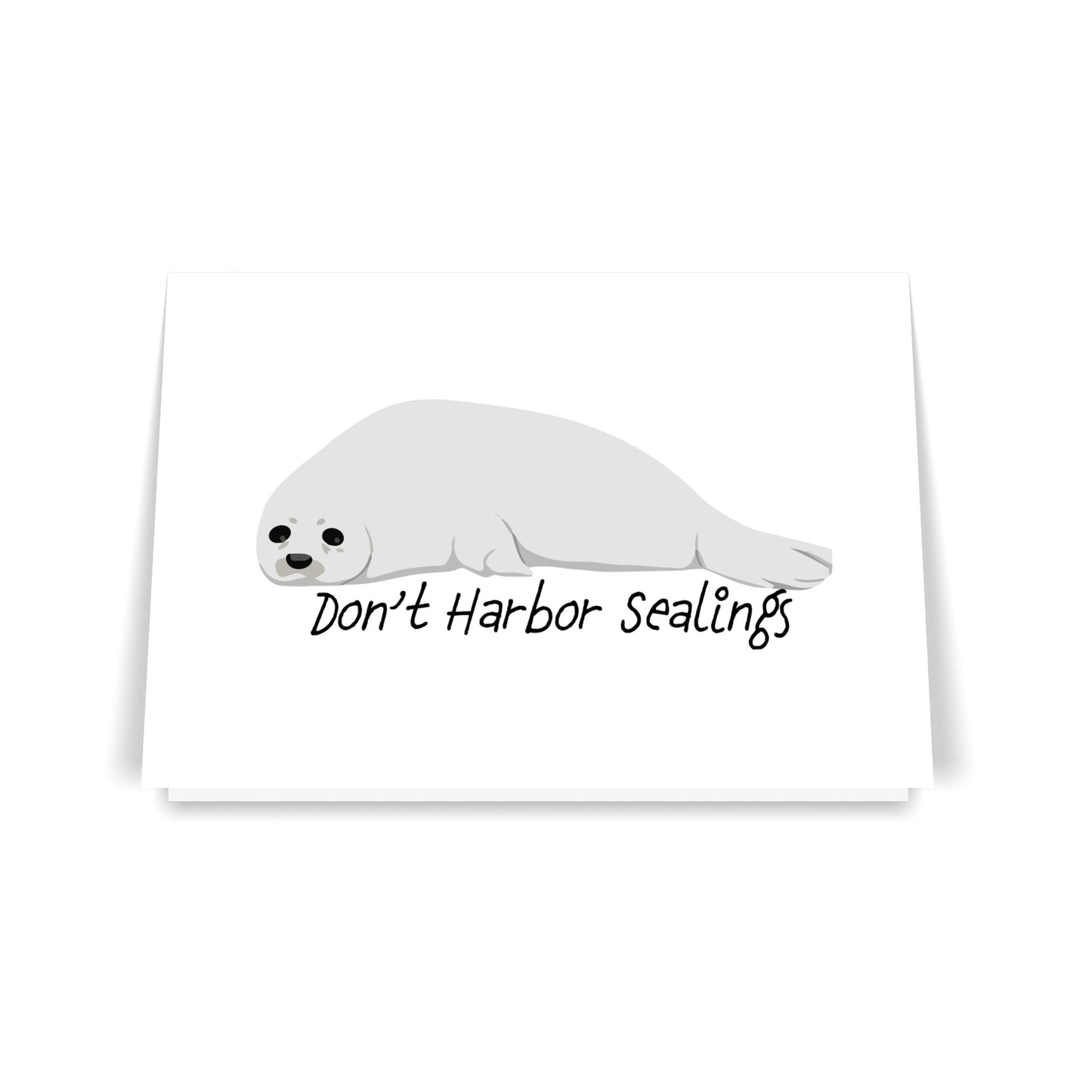 Harbor Seal - 7x5 Folded Greeting Card (Set of 10)