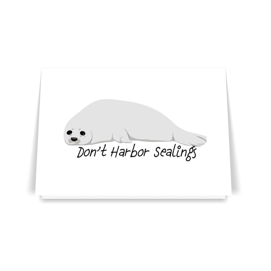 Harbor Seal - 7x5 Folded Greeting Card (Set of 10)