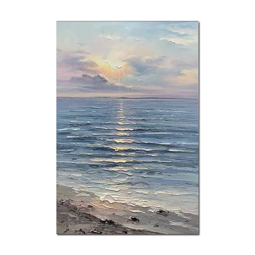 Handmade Seascape Art Picture Modern Living Room Decoration Oil Painting Textured Sea Scenery Art Pictures Wall Hangings Artwork