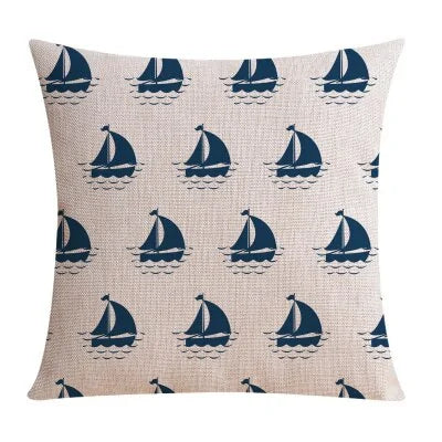 Nordic Style Mediterranean Sea Anchor Pillow Cover