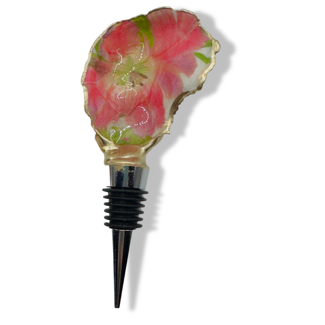 Floral Fancy Oyster Shell Wine Stopper