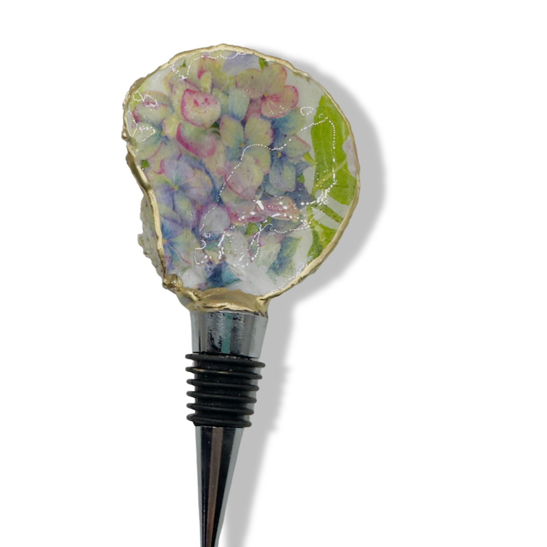 Floral Fancy Oyster Shell Wine Stopper