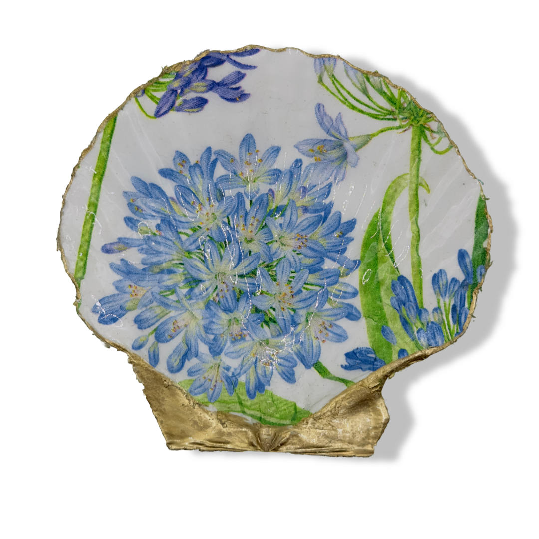 Blue Agapanthus Shell Soap Dish