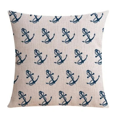 Nordic Style Mediterranean Sea Anchor Pillow Cover