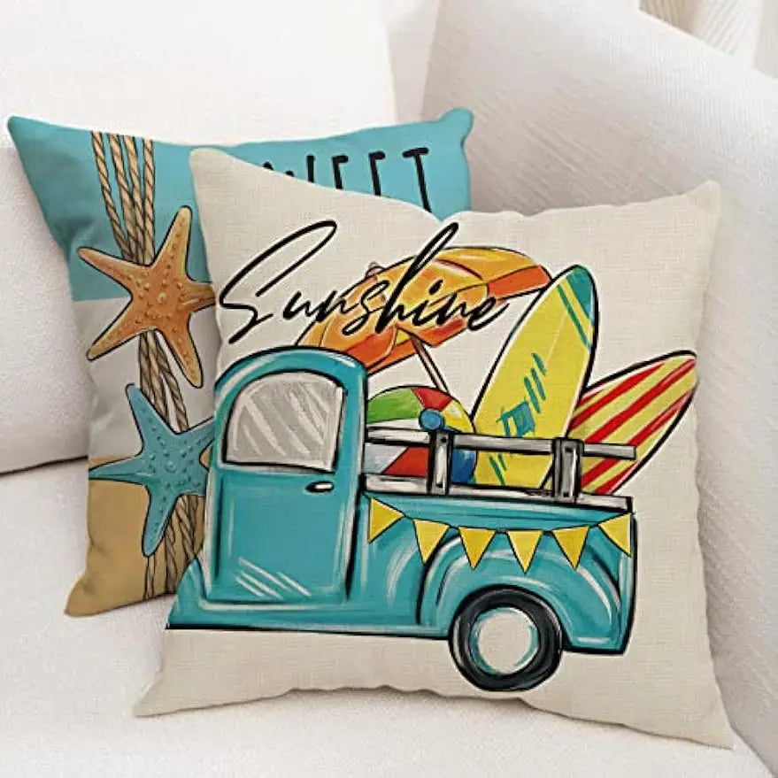 Summer beach coastal décor pillow cover sunshine starfish home décor sofa cushion cover cushion cover 45x45