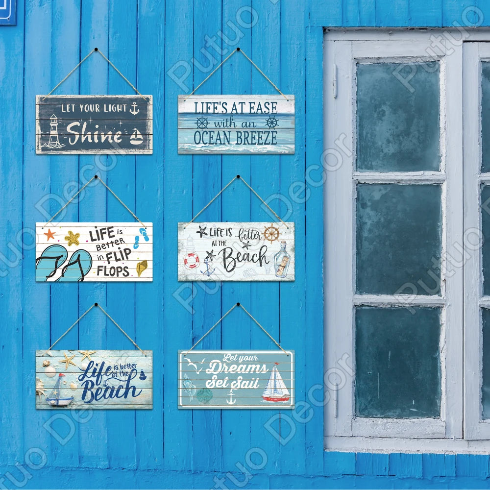 Beach Home Signs Wood Wall Plaque Wooden Signs Welcome