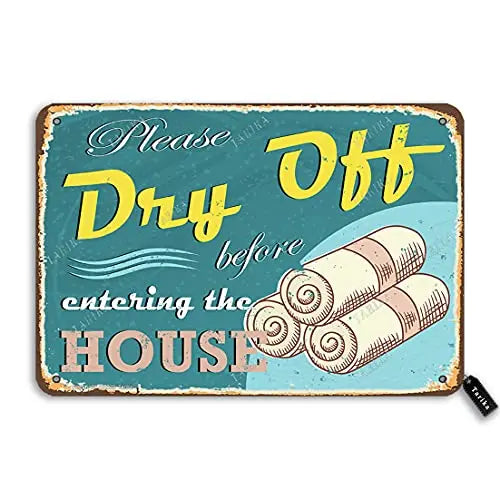 Welcome to Our Little Piece of Paradise Tin Retro Look Decoration Art