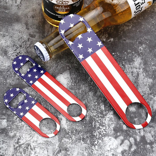 USA Flag Bottle Opener, Heavy Duty Stainless Steel Beer Opener, Souvenir Gift