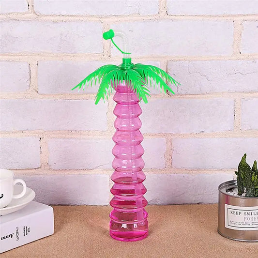 Cups Cup Party Tree Hawaiian Palm Yard Bottle Water Tumbler Glasses Drink Luau Tiki Shape Drinking Lids Straws Tropical Sippy