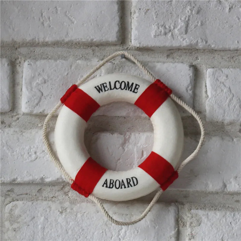 Navy Mediteranean Sea Family Adorment Life Buoy Wall Hanging Decorations Bar Home Decor Props Nautical Life Ring Wedding Crafts