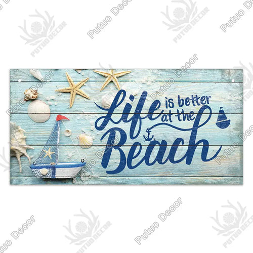 Beach Home Signs Wood Wall Plaque Wooden Signs Welcome