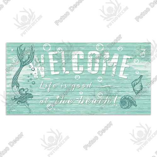 Beach Home Signs Wood Wall Plaque Wooden Signs Welcome