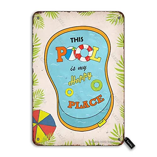 Welcome to Our Little Piece of Paradise Tin Retro Look Decoration Art