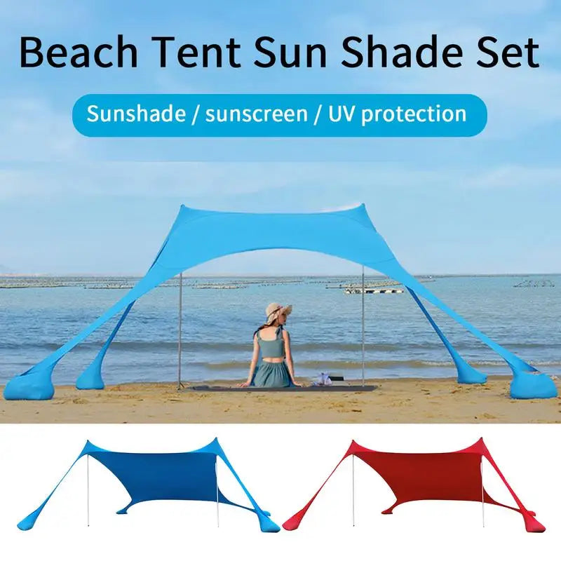 Portable Family Beach Sunshade Windproof UPF50+ Sunshade Beach